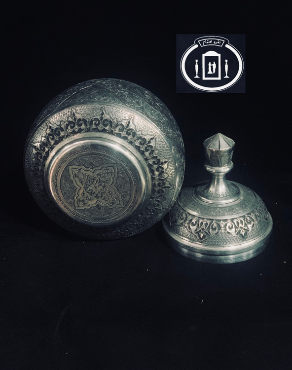 خرید اینترنتی شکلات خوری درب دار مسی قلمزنی