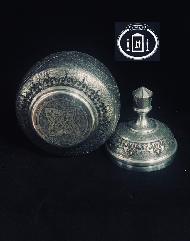 خرید اینترنتی شکلات خوری درب دار مسی قلمزنی