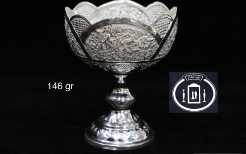 خرید اینترنتی آجیل خوری نقره گل و مرغ ممتاز عیار ۸۴