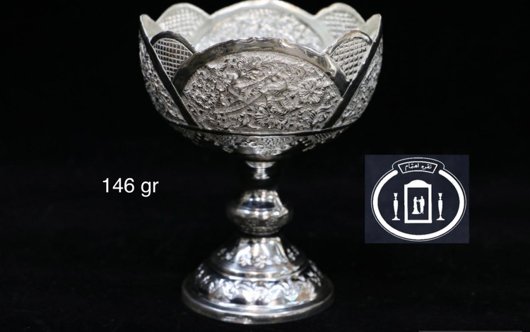 خرید اینترنتی آجیل خوری نقره گل و مرغ ممتاز عیار ۸۴