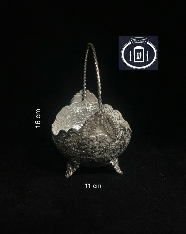 خرید اینترنتی شکلات خوری دسته دار طرح نقره گل و مرغ ممتاز