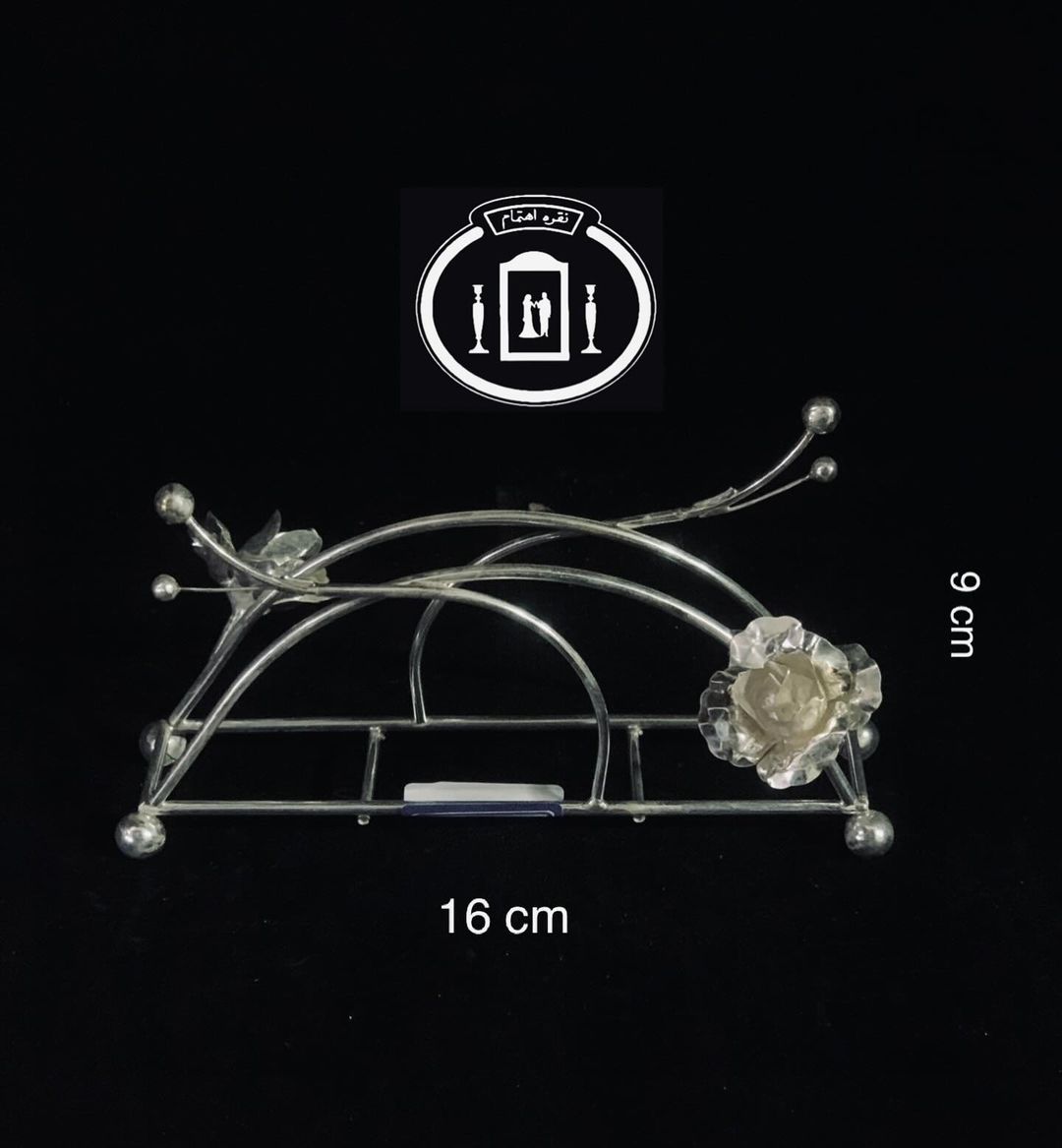 قیمت جا دستمالی نقره مدل گل رز ممتاز عیار ۸۴ استاندارد ایران