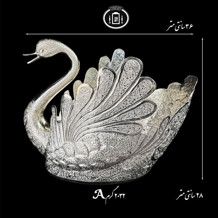 قیمت قو شبه نقره قلم گل و مرغ و اسلیمی ممتاز