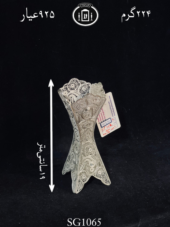 قیمت گلدان نقره ملیله ممتاز۹۲/۵٪استاندارد ایران