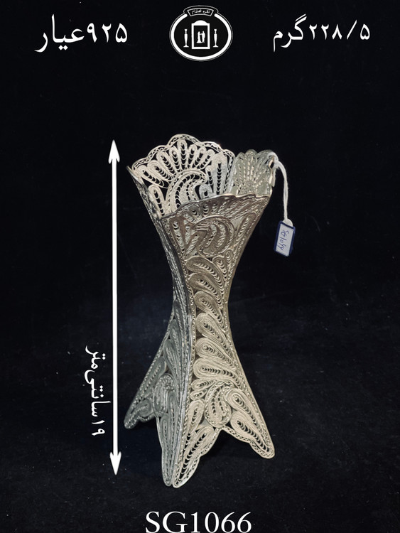 خرید گلدان نقره ملیله ممتاز۹۲/۵٪استاندارد ایران