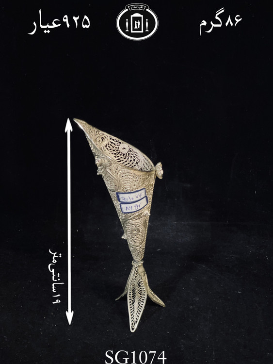 قیمت گلدان نقره ملیله ممتاز۹۲/۵٪استاندارد ایران