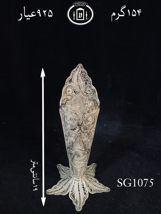 قیمت گلدان نقره ملیله ممتاز۹۲/۵٪استاندارد ایران