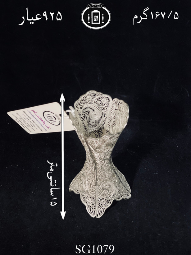 خرید گلدان نقره ملیله ممتاز۹۲/۵٪استاندارد ایران