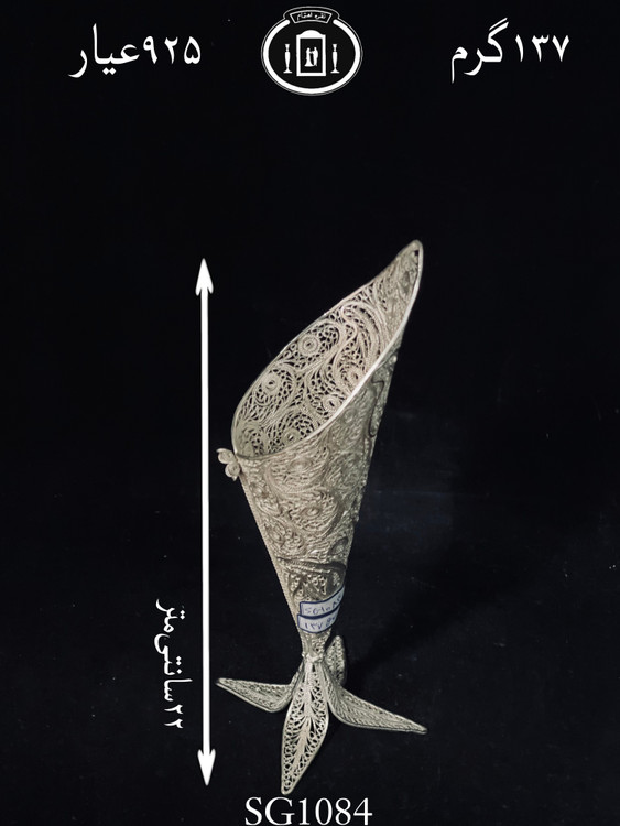 قیمت گلدان نقره ملیله ممتاز۹۲/۵٪استاندارد ایران