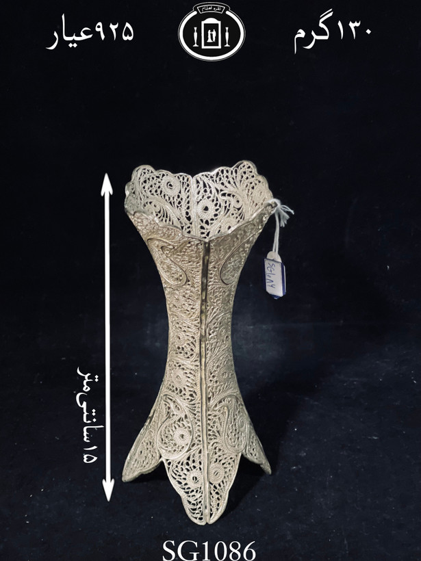 خرید گلدان نقره ملیله ممتاز۹۲/۵٪استاندارد ایران