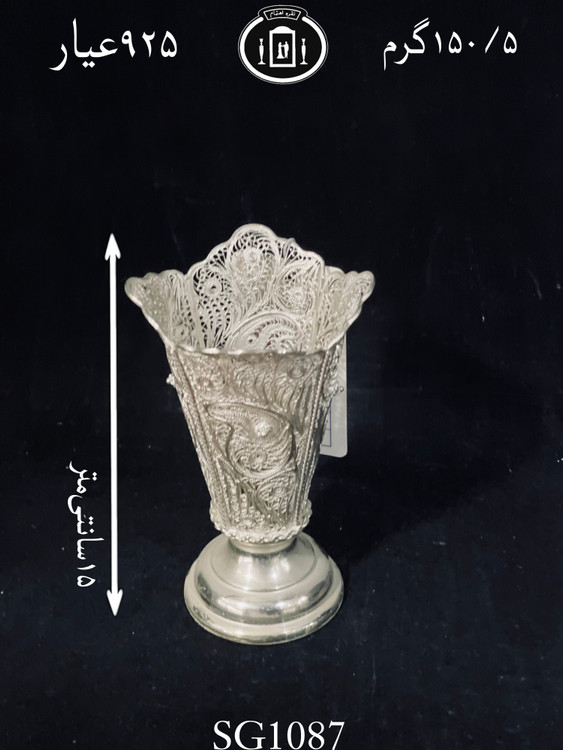 خرید گلدان نقره ملیله ممتاز۹۲/۵٪استاندارد ایران