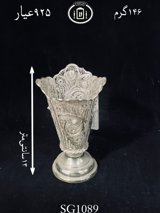خرید گلدان نقره ملیله ممتاز۹۲/۵٪استاندارد ایران