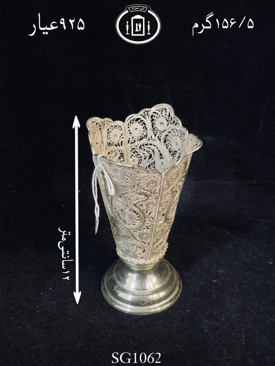 خرید گلدان نقره ملیله ممتاز۹۲/۵٪استاندارد ایران
