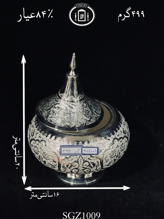 قیمت گزخوری نقره دردار قلم گل و مرغ ممتاز۸۴٪استاندارد ایران