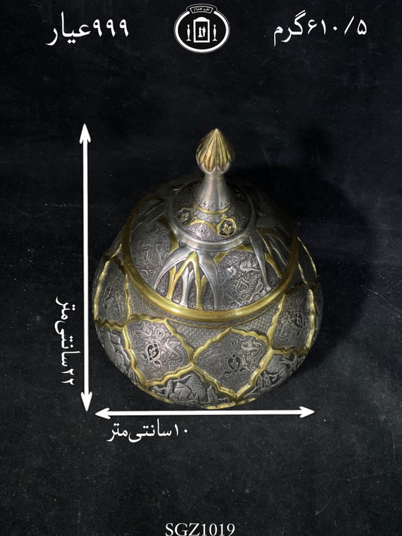 قیمت گزخوری نقره دردار قلم مینیاتور فوق ممتاز مطلا شده ۹۹۹استاندارد ایران