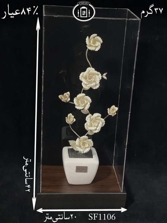 خرید تندیس گل نقره متوسط۸۴٪استاندارد ایران