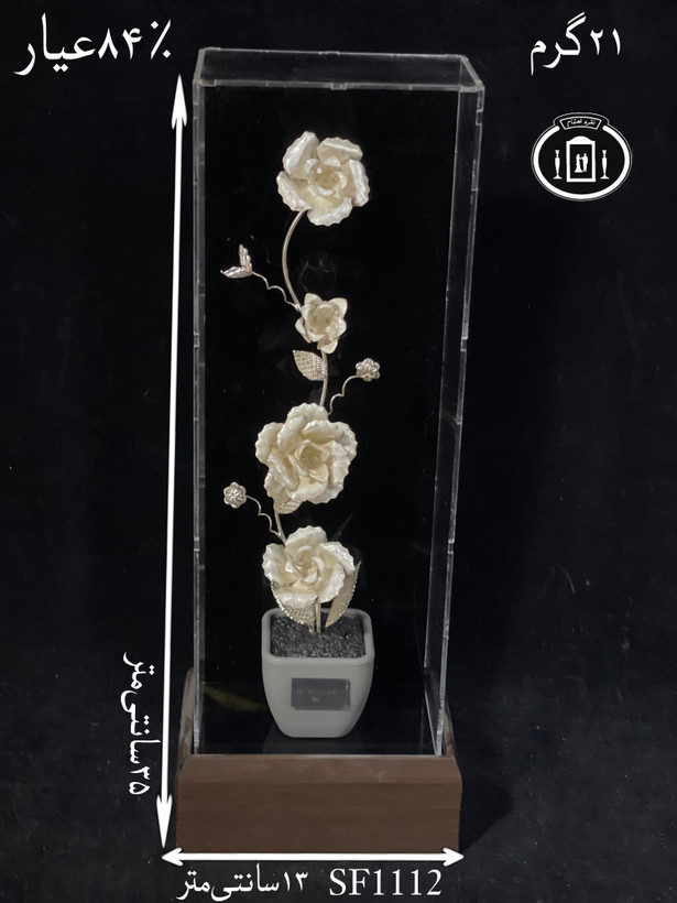 خرید تندیس گل نقره متوسط۸۴٪استاندارد ایران