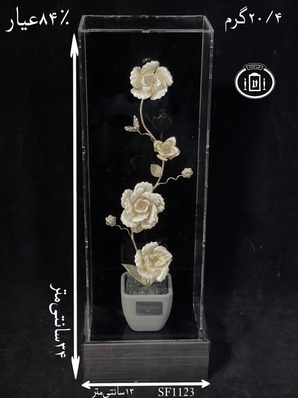 خرید تندیس گل نقره متوسط۸۴٪استاندارد ایران