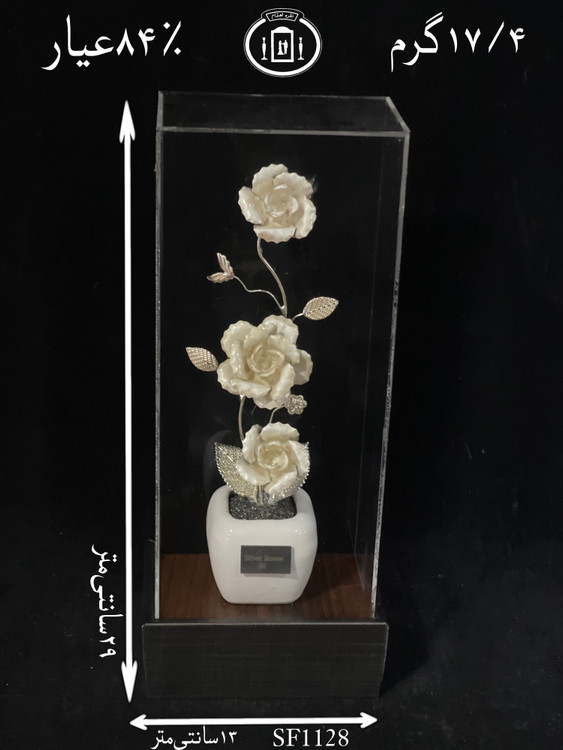 خرید تندیس گل نقره کوچک۸۴٪استاندارد ایران