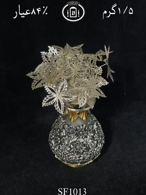 خرید گل نقره سبک پرسی ساقه کوتاه ۸۴٪استاندارد ایران