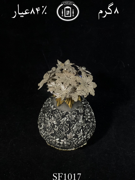 خرید گل نقره مدل گل رز سبک پرسی ۸۴٪استاندارد ایران