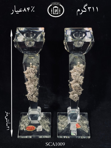 خرید شعمدان کریستال نقره مدل گل رز ریخته گری مومی ممتاز۸۴٪استاندارد ایران