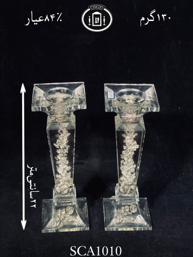خرید شعمدان کریستال نقره مدل گل رز ریخته گری مومی ممتاز۸۴٪استاندارد ایران