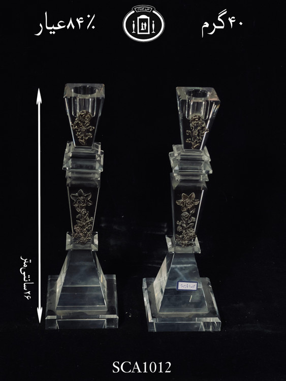 قیمت شعمدان کریستال نقره مدل گل رز ریخته گری مومی ممتاز۸۴٪استاندارد ایران