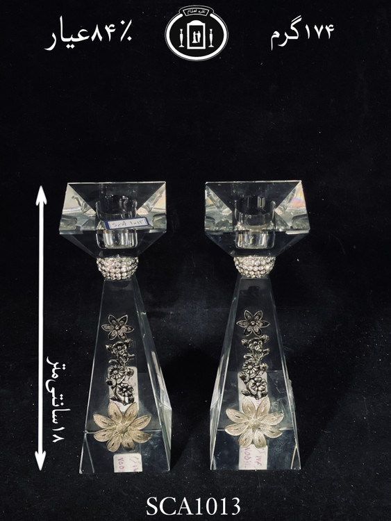 خرید شعمدان کریستال نقره مدل گل رز ریخته گری مومی ممتاز۸۴٪استاندارد ایران