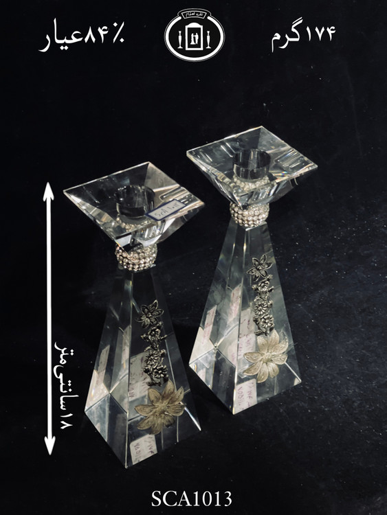 قیمت شعمدان کریستال نقره مدل گل رز ریخته گری مومی ممتاز۸۴٪استاندارد ایران