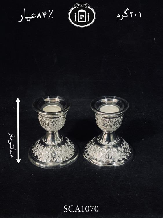 قیمت شمعدان نقره تک شاخه قلم گل و مرغ ممتاز۸۴٪استاندارد ایران