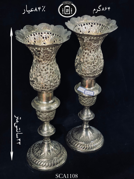 خرید لاله نقره بدون آویز قلم گل برجسته ممتاز۸۴٪استاندارد ایران