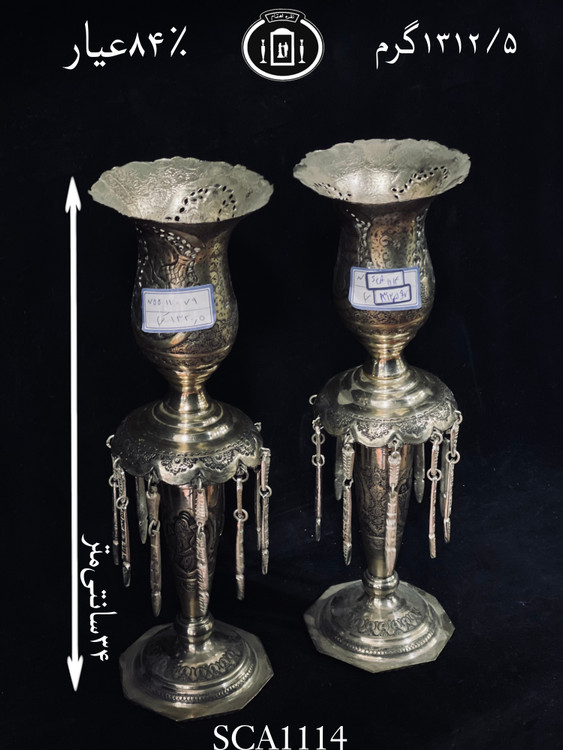 قیمت لاله آویزدار نقره قلم مینیاتور ممتاز۸۴٪استاندارد ایران