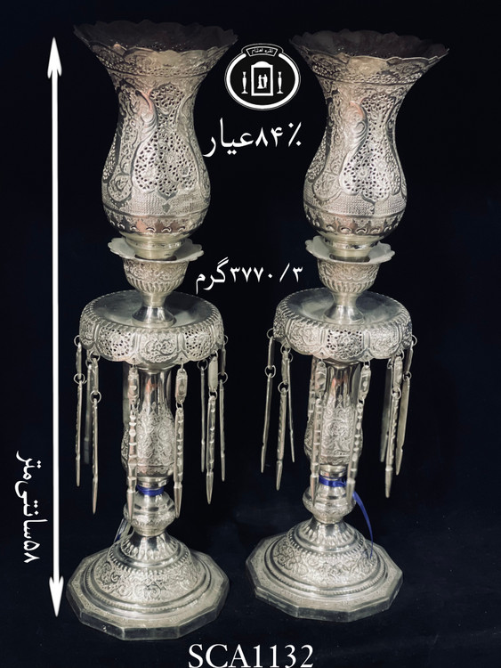 قیمت لاله آویزدار نقره قلم گل و مرغ و شبکه ممتاز۸۴٪استاندارد ایران