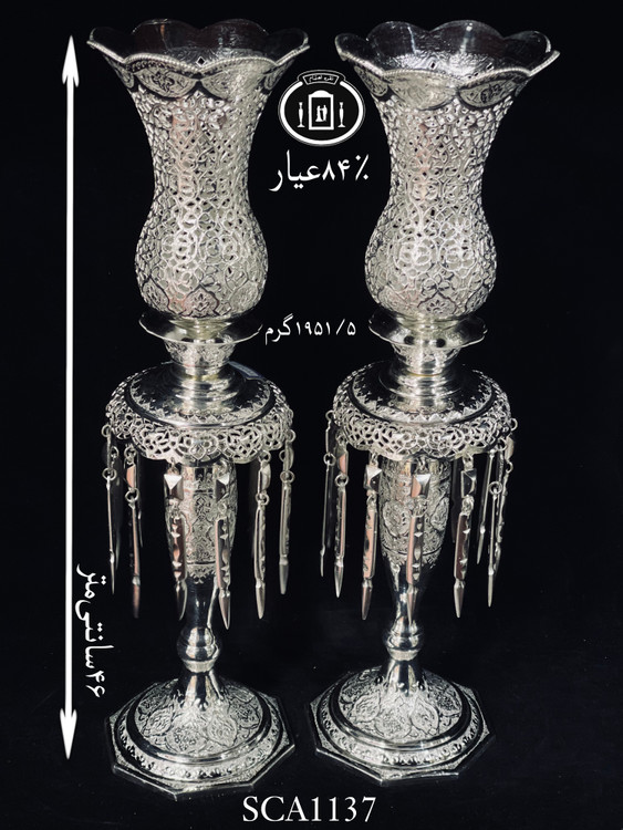 قیمت لاله آویزدار نقره قلم گل و مرغ و شبکه ممتاز۸۴٪استاندارد ایران