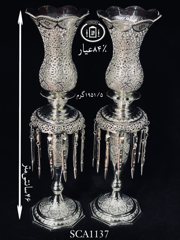 قیمت لاله آویزدار نقره قلم گل و مرغ و شبکه ممتاز۸۴٪استاندارد ایران