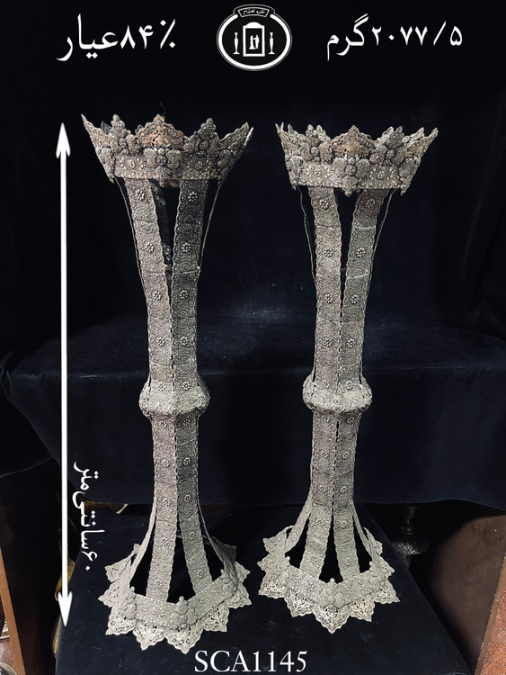 خرید شمعدان نقره تک شاخه مدل گل رز ریخته گری مومی ممتاز۸۴٪استاندارد ایران