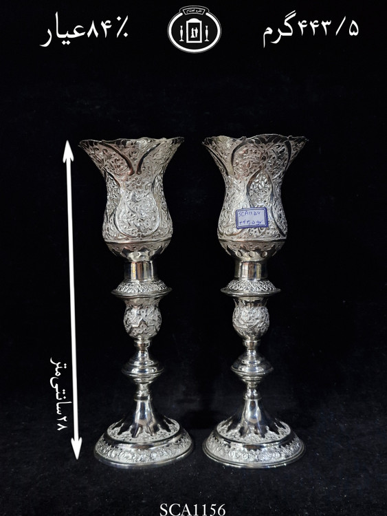 خرید لاله نقره تک شاخه قلم گل و مرغ و شبکه۸۴٪استاندارد ایران