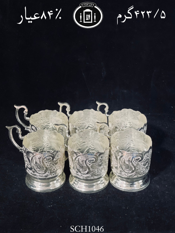 خرید گیره چای خوری نقره قلم گل و مرغ ممتاز۸۴٪استاندارد ایران