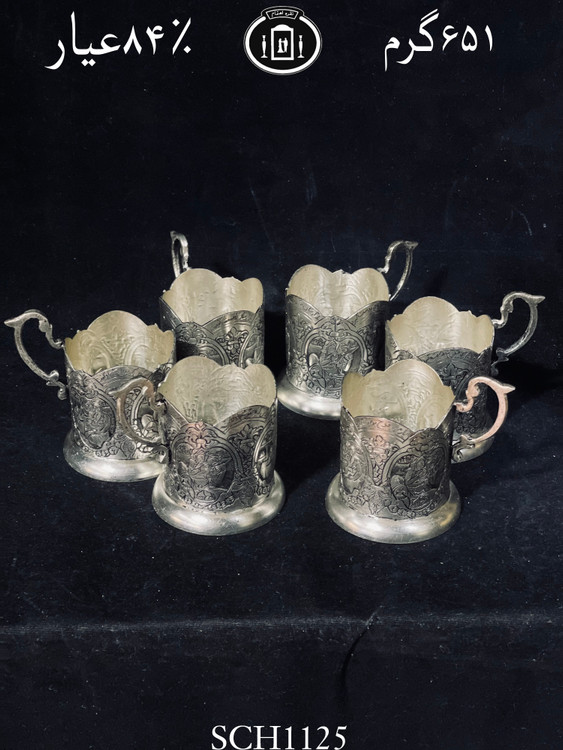 خرید گیره چای خوری نقره قلم مینیاتور فوق ممتاز۸۴٪استاندارد ایران