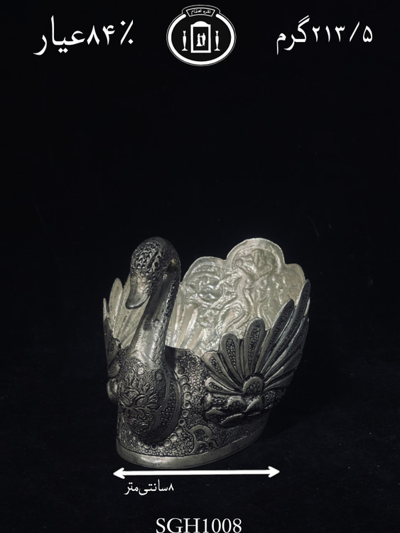 قیمت قو نقره قلم گل و مرغ سیاه قلم ممتاز۸۴٪استاندارد ایران