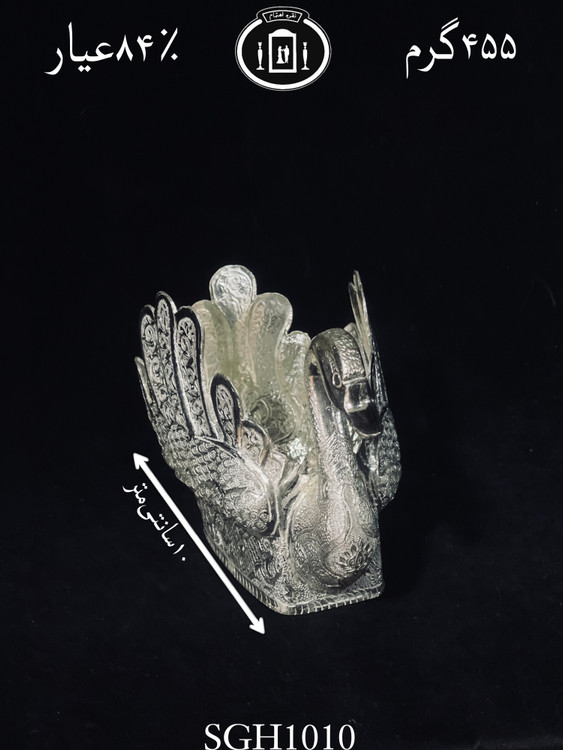 خرید قو نقره قلم گل و مرغ ممتاز۸۴٪استاندارد ایران