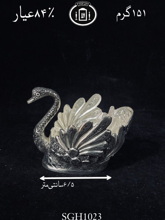 خرید قو نقره قلم گل و مرغ سیاه قلم ممتاز۸۴٪استاندارد ایران