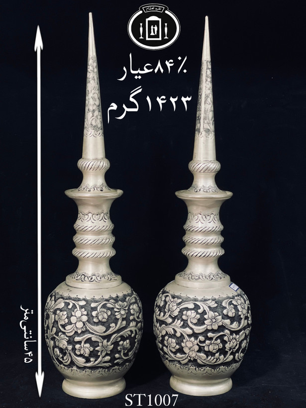 خرید تنگ شاخدار نقره قلم گل برجسته ممتاز۸۴٪استاندارد ایران