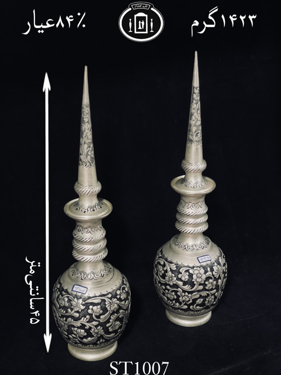 قیمت تنگ شاخدار نقره قلم گل برجسته ممتاز۸۴٪استاندارد ایران