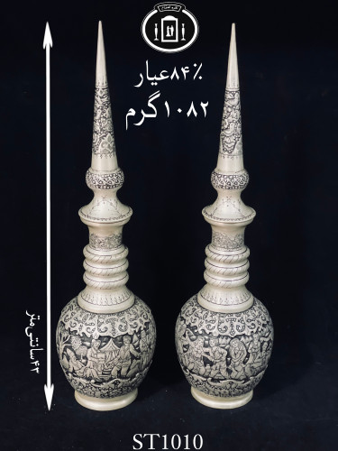 خرید تنگ نقره قلم مینیاتور سیاه قلم پتینه۸۴٪استاندارد ایران