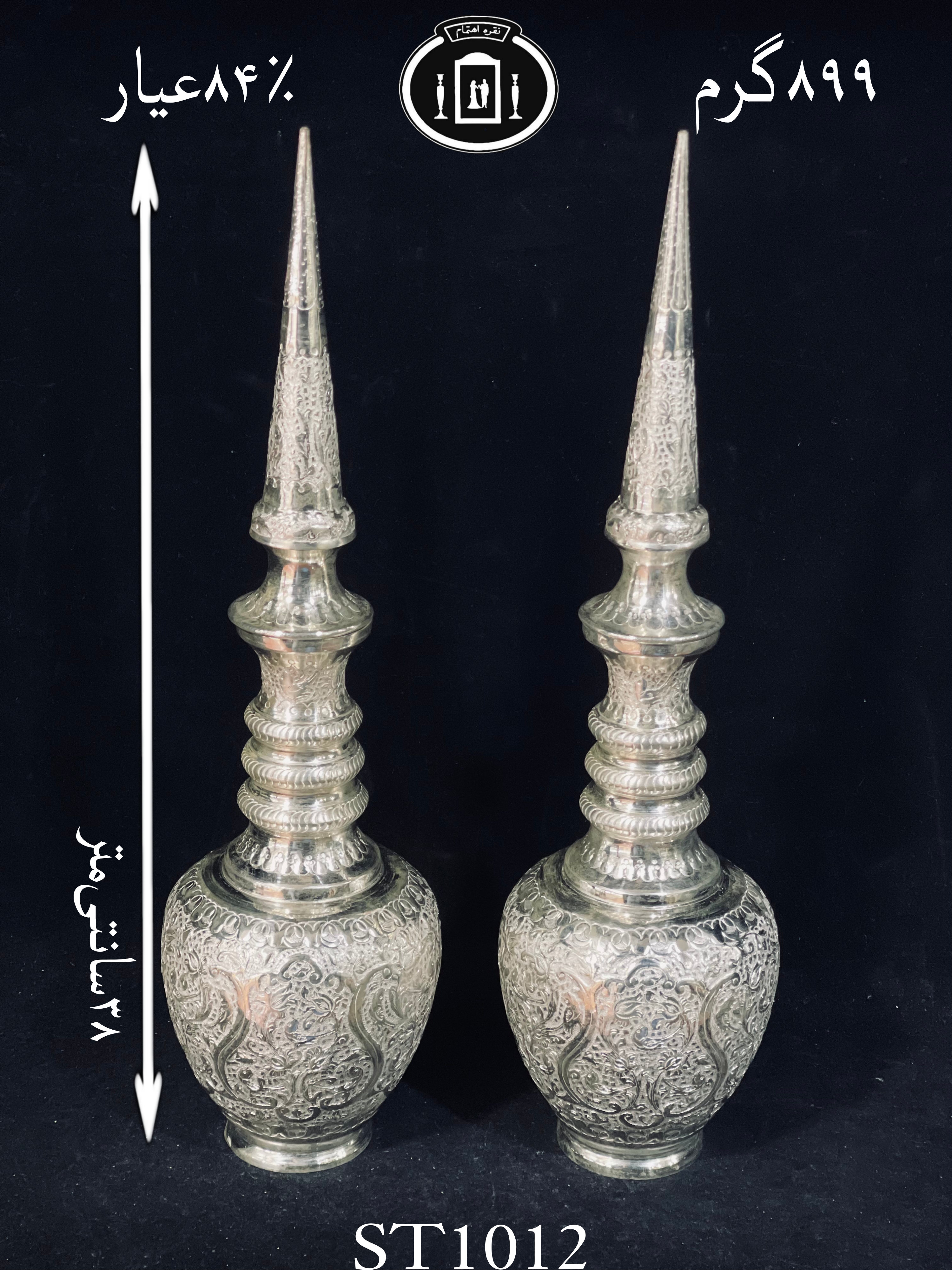 خرید تنگ شاخدار نقره قلم گل و مرغ ممتاز۸۴٪استاندارد ایران