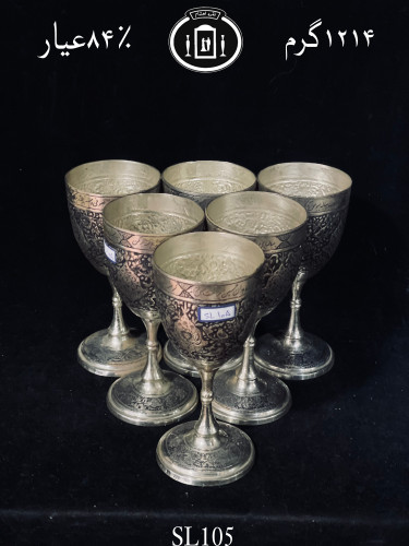 قیمت جام نقره قلم گل و مرغ و شبکه ریزه سیاه قلم۸۴٪استاندارد ایران