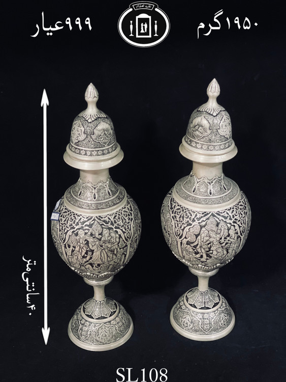 خرید سنبلدان نقره قلم مینیاتور فوق ممتاز۹۹۹٪استاندارد ایران