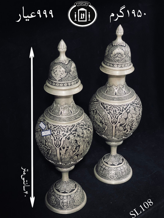 قیمت سنبلدان نقره قلم مینیاتور فوق ممتاز۹۹۹٪استاندارد ایران